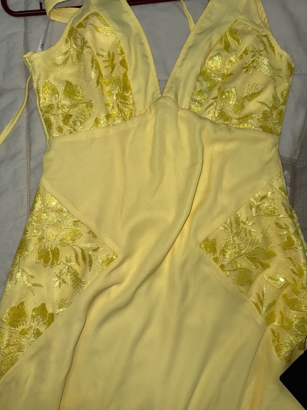 DUPLICATE LISTING Lulus Julissa Yellow Embroidered Tie-back Maxi Dress - Size M - Picture 2 of 3